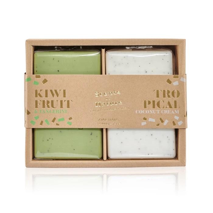 Kiwifruit & Tangerine and Tropical Coconut Cream Soap Duo